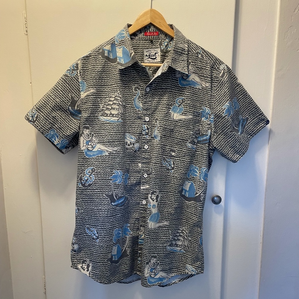 LOST button up Hawaiian shirt
